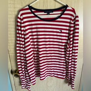 Tommy Hilfiger Puff Sleeve Striped Red Nautical Shirt Sz 2XL NWT